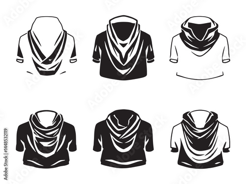 Cowl Neck line art icon elegant silhouette fashion symbol