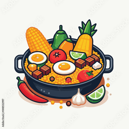 rice, paella, dish, meal, spanish, cuisine, food, seafood, pan, dinner, traditional, shrimp, mediterranean, spain, cooking, prawn, vegetable, cooked, background, plate, mussel, gourmet, shellfish, res