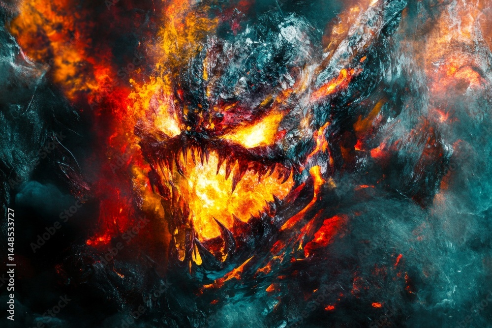 Burning alive - nightmares, bad dreams: abstract image of physical state. Twisted imagination. Deep-seated fear. Metaphorical burning alive awareness of fear and despair. Sinister dreams.