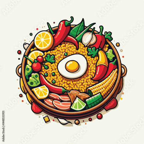 rice, paella, dish, meal, spanish, cuisine, food, seafood, pan, dinner, traditional, shrimp, mediterranean, spain, cooking, prawn, vegetable, cooked, background, plate, mussel, gourmet, shellfish, res