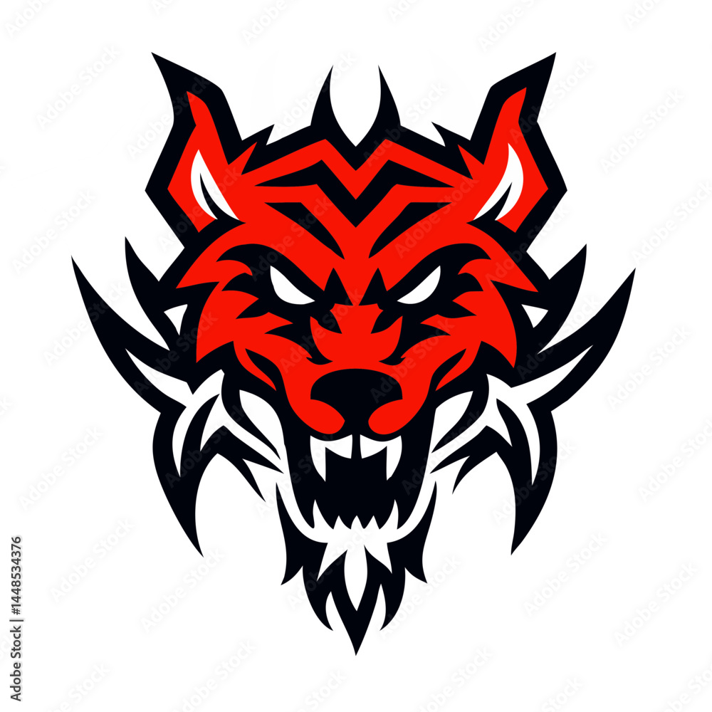 Fototapeta premium Powerful Roaring Animal Head Emblem