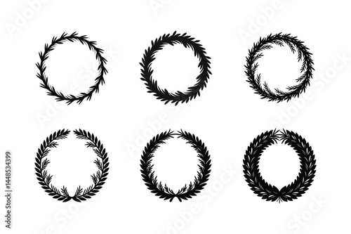 Christmas wreath silhouette vector  Bundle 