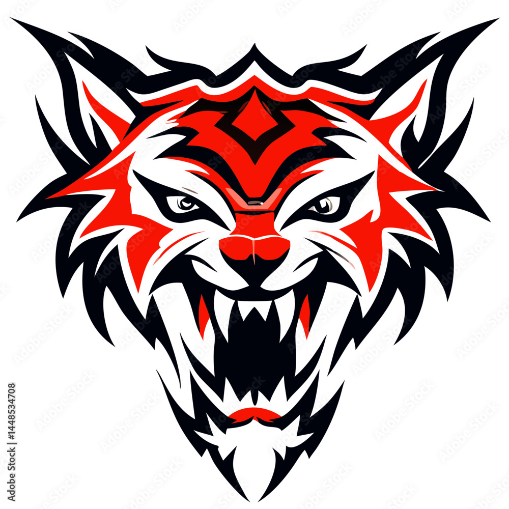Obraz premium Powerful Roaring Animal Head Emblem