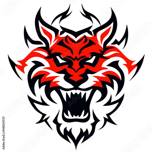 Powerful Roaring Animal Head Emblem