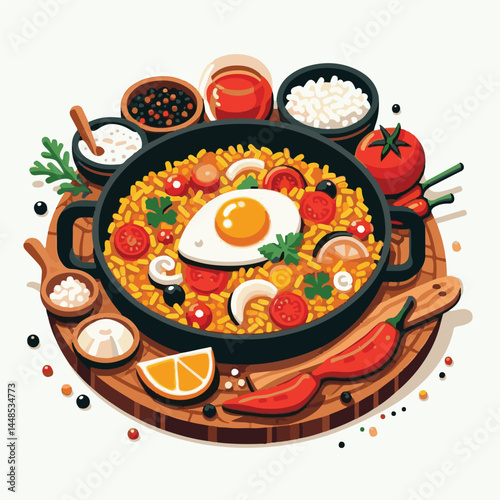rice, paella, dish, meal, spanish, cuisine, food, seafood, pan, dinner, traditional, shrimp, mediterranean, spain, cooking, prawn, vegetable, cooked, background, plate, mussel, gourmet, shellfish, res