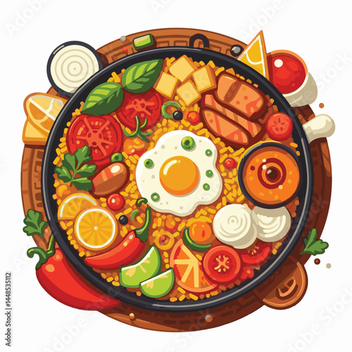 rice, paella, dish, meal, spanish, cuisine, food, seafood, pan, dinner, traditional, shrimp, mediterranean, spain, cooking, prawn, vegetable, cooked, background, plate, mussel, gourmet, shellfish, res