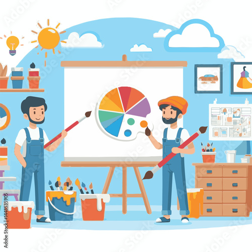 painter, paint, brush, work, design, apartment, wall, roller, paintbrush, man, interior, house, equipment, professional, improvement, white, construction, job, tool, decoration, art, renovation, profe