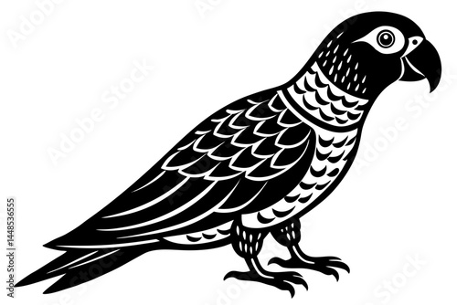 Cute Bird Vector Line Art Illustration – Clipart, Logo Icon, Black and White Bird Drawing