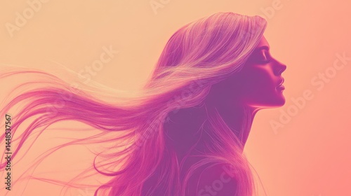 minimal pastel environment with a glamorous woman 