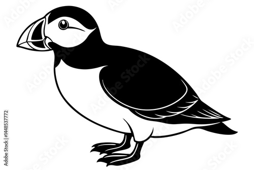 Cute Bird Vector Line Art Illustration – Clipart, Logo Icon, Black and White Bird Drawing