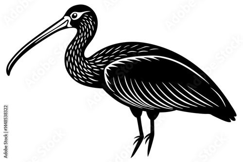 Cute Bird Vector Line Art Illustration – Clipart, Logo Icon, Black and White Bird Drawing