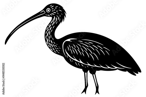 Cute Bird Vector Line Art Illustration – Clipart, Logo Icon, Black and White Bird Drawing