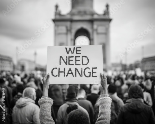 Activist Generation Gen Z Empowerment Through Grassroots Protest - Powerful Social Movement Imagery Capturing Systemic Change Demand in Urban Landscape