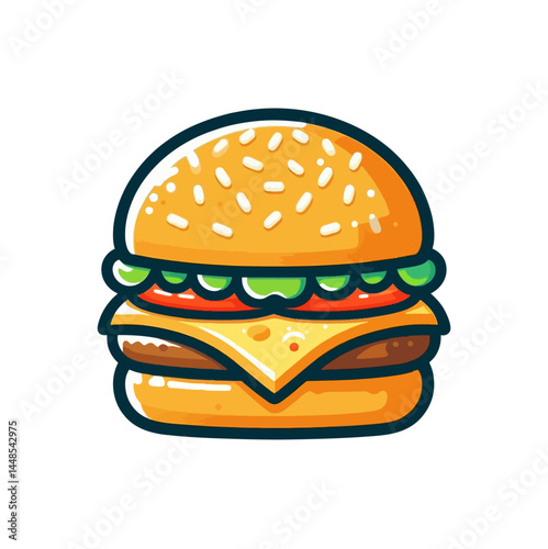 Cartoon burger Vector illustration