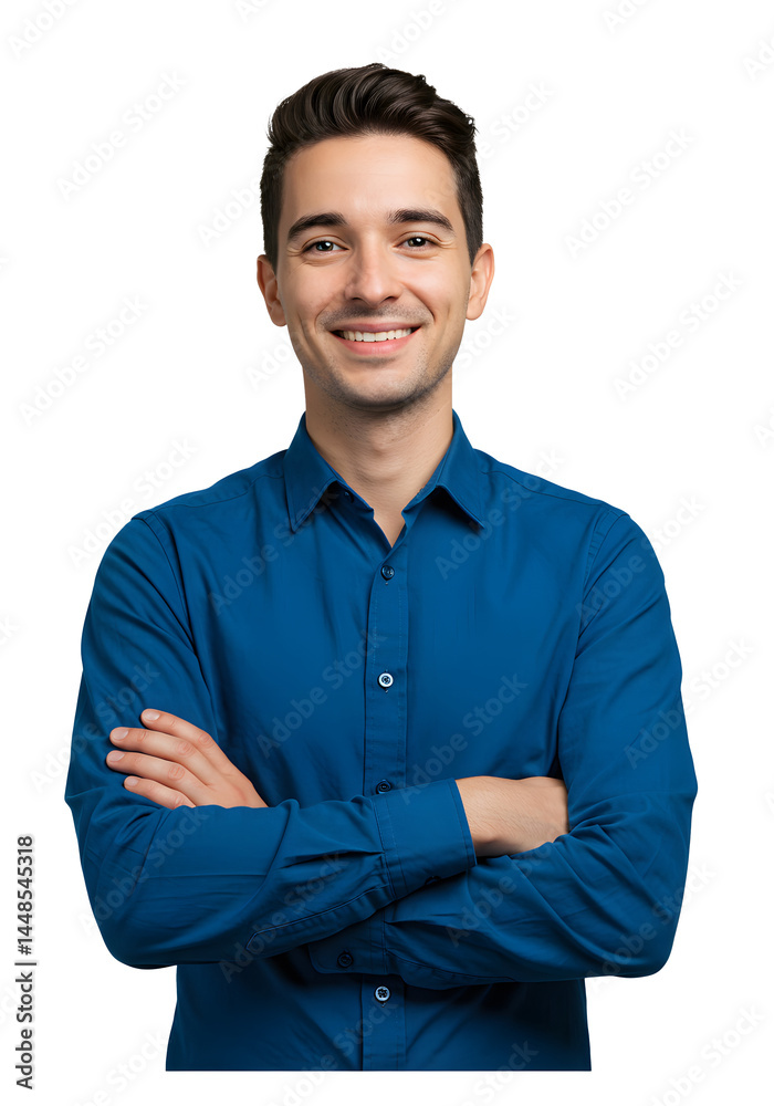 Confident Young Man Smiling with Arms Crossed Isolated Confident Young Man Smiling with Arms Crossed Isolated