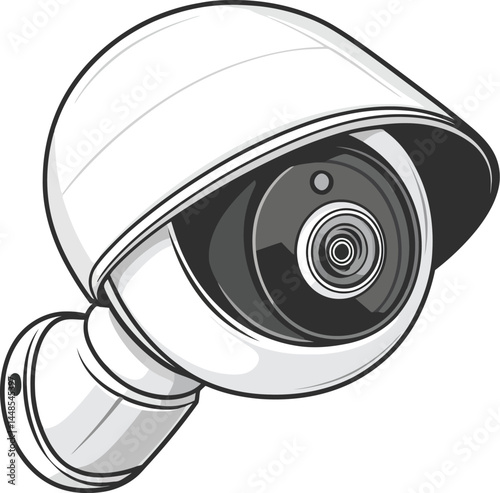 Outdoor Security Camera Icon with Protective Dome and Mount  Surveillance, Safety, and Monitoring Concept