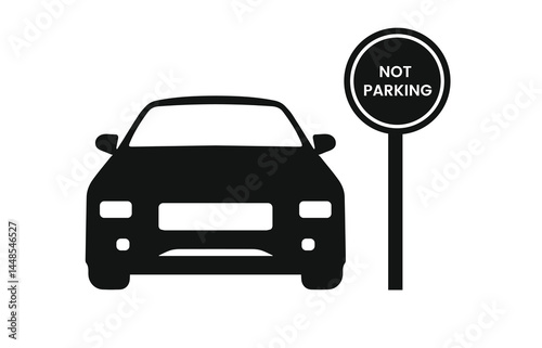 car not parking  symbol -vector