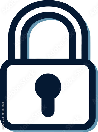 Minimalist Lock Icon with Keyhole on a White Background Security, Protection, and Privacy Concept