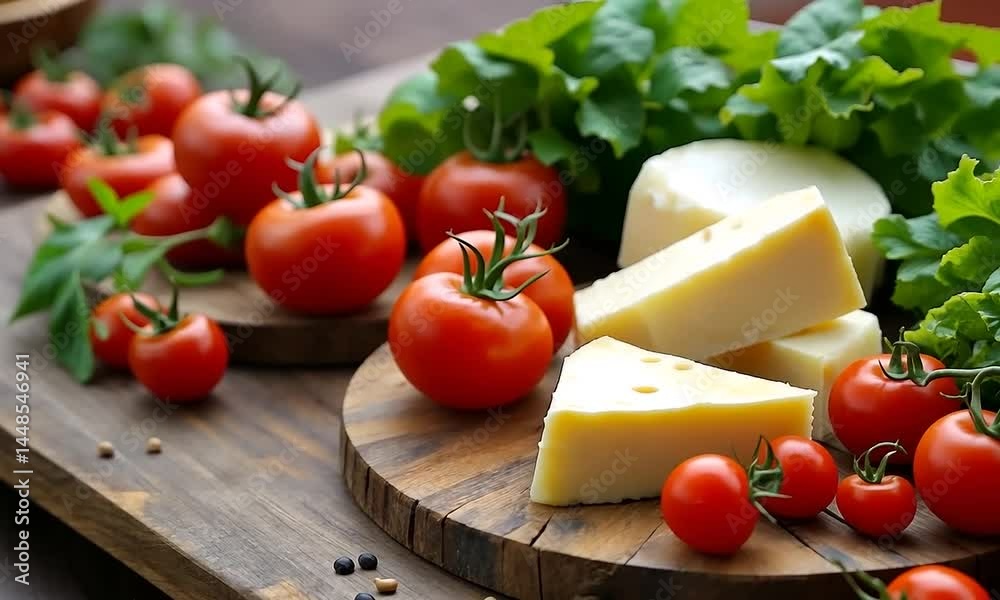 Rustic Still Life: Tomatoes and Cheese
