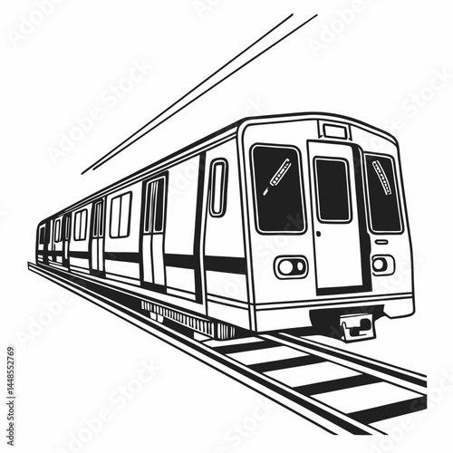 train on a white background  vector silhouette