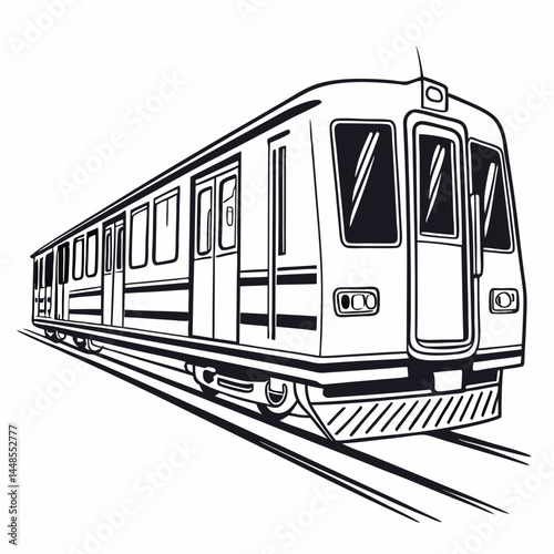 train on a white background  vector silhouette