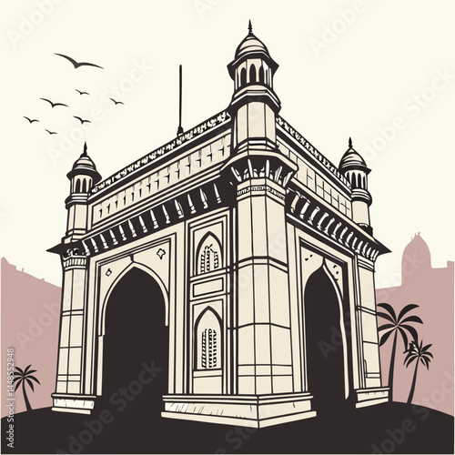taj mahal agra india vector silhouette