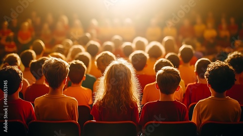 Wallpaper Mural Children engrossed in performance's captivating display. Torontodigital.ca