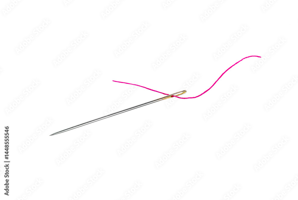Needle with thread . Needle with thread .
