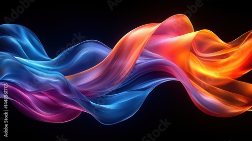 Abstract Colorful Swirling Waves of Light and Energy