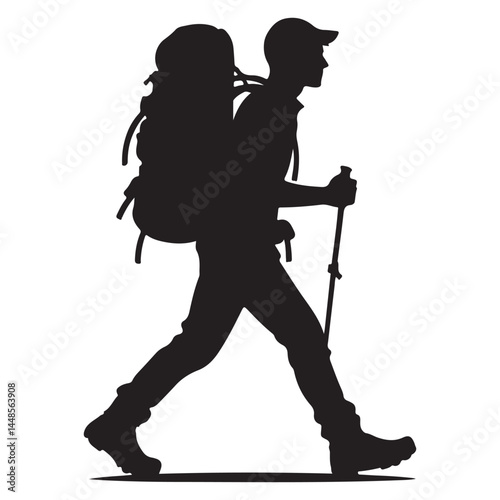 Silhouette art of a woman with camera, a photographer in black