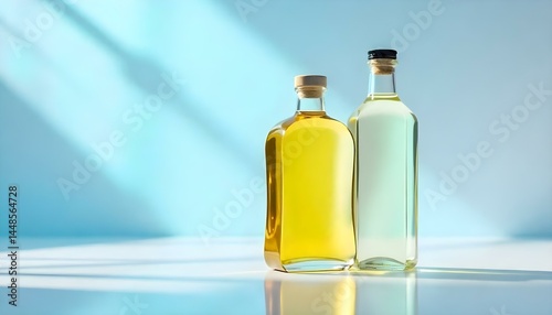 Olive oil and vinegar isolated on the white background