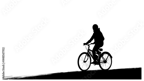 silhouette of a cyclist