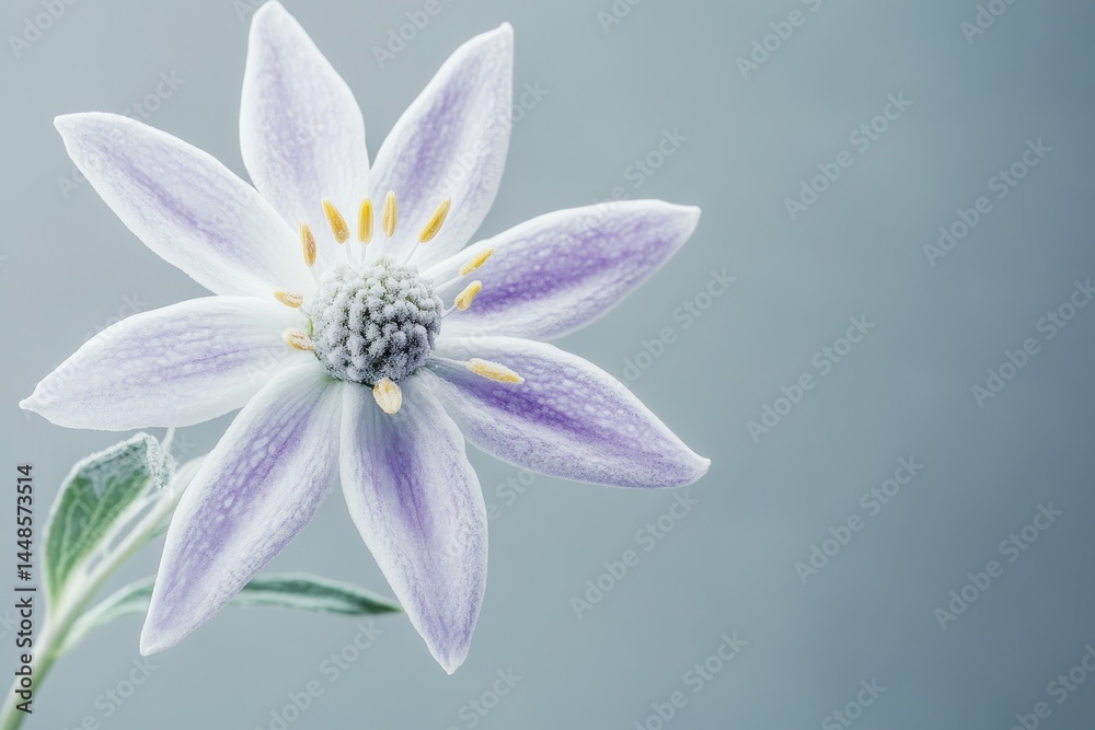 Fototapeta premium Close-up view of a delicate, light purple flower.