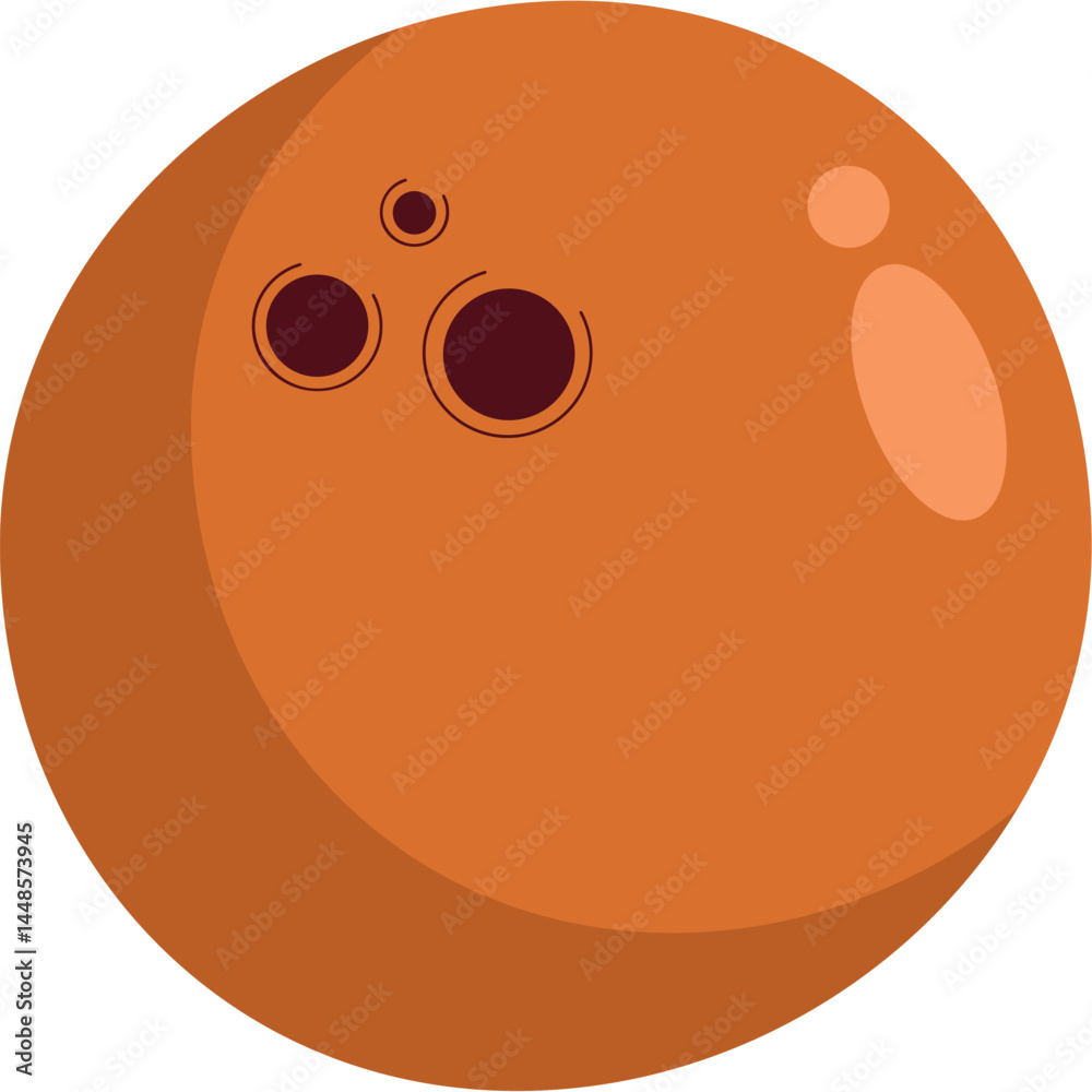 Fototapeta premium Flat Vector Illustration of a Tropical Coconut Fruit 