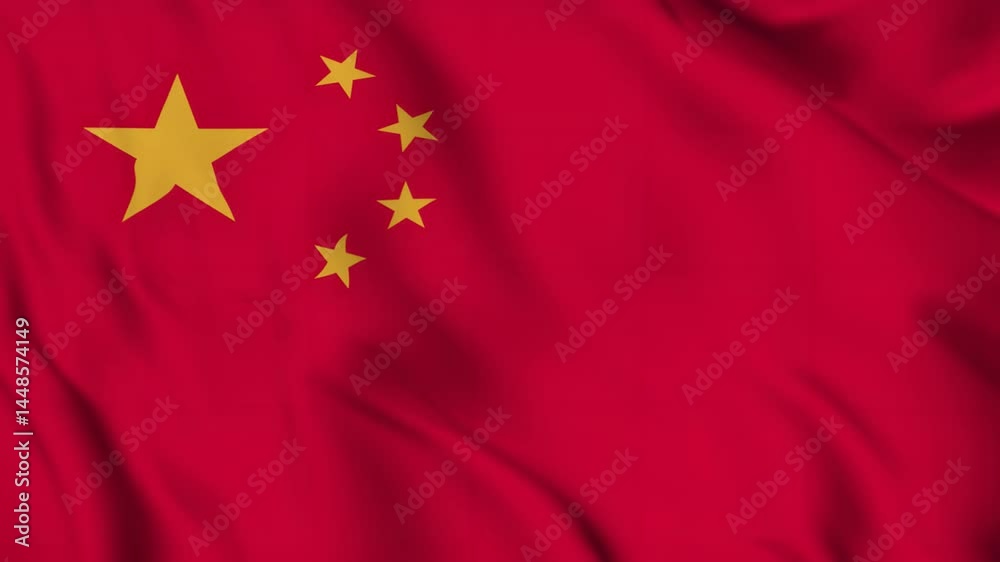 Looping China Flag Animation With Shadow Depth Effect