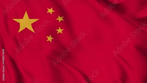 Looping China Flag Animation With Shadow Depth Effect