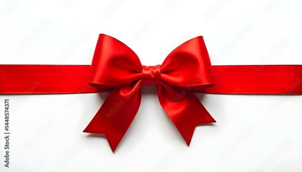 ribbon with bow isolated on white background