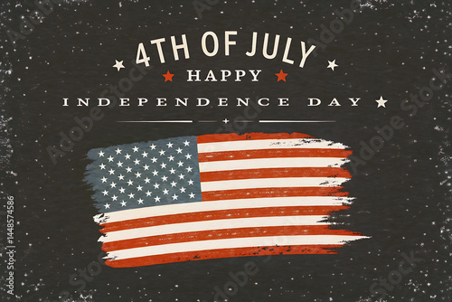 4th of July independence day background  Flag Art – Patriotic Minimalist  Greeting Design