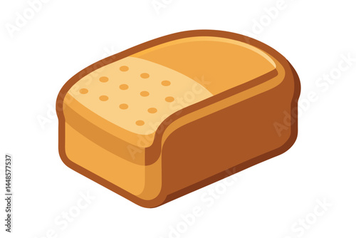 Whole Wheat Bread Slice Isolated on White Background
