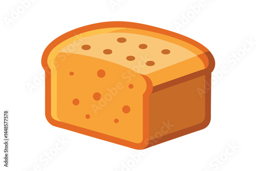 Whole Wheat Bread Slice Isolated on White Background