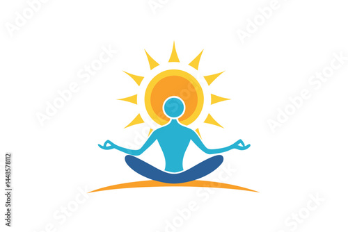 Yoga Meditation Pose Logo 