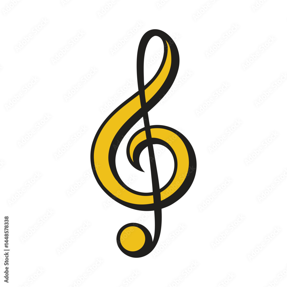 Single Music Note Vector Icon Isolated on White Background Single Music Note Vector Icon Isolated on White Background