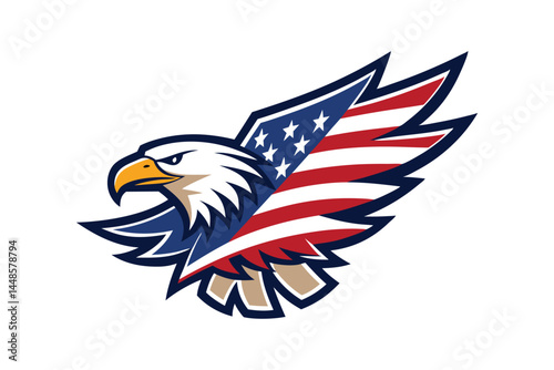 Bald Eagle American Flag Logo