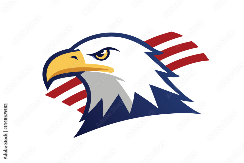 Obraz premium Bald Eagle American Flag Logo