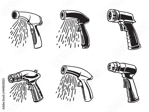 Detailed vector drawing of a spray nozzle device