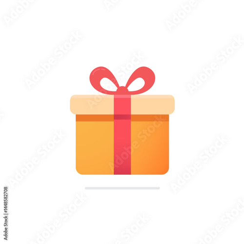 Simple illustration of gift box. Present. Vector illustration. 