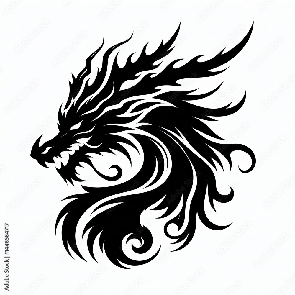 Dragon Silhouette Illustration Dragon Silhouette Illustration