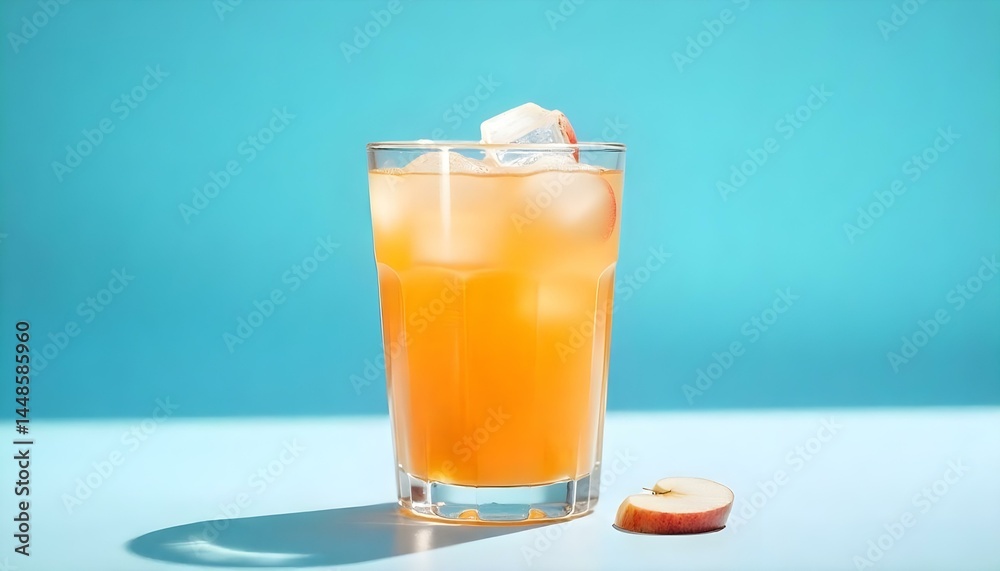 glass of Apple juice on a white background glass of Apple juice on a white background