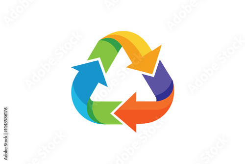 Free Download Vivid Abstract Recycle Logo Design  - GFXLoad