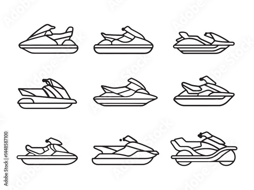 Dynamic Jet Ski Artwork for Adventure Sports Themes